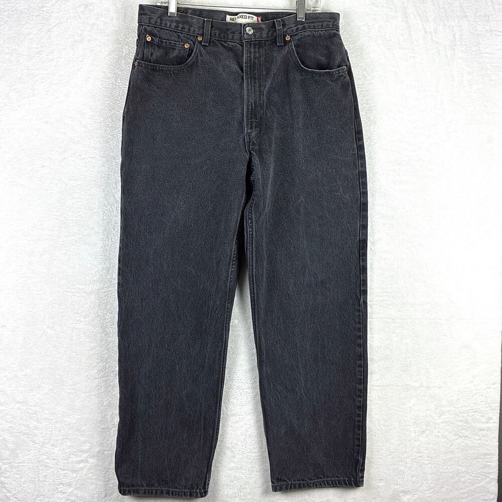 VTG Levis 550 Jeans Men 38x32 (34x30) Black Relaxed Baggy Y2K Skater Grunge